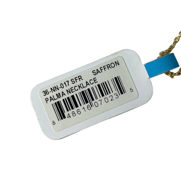 SHIRALEAH New Gold Tone Palma Saffron Fringe Stone Delicate Necklace NIP Anthro - Picture 5 of 6